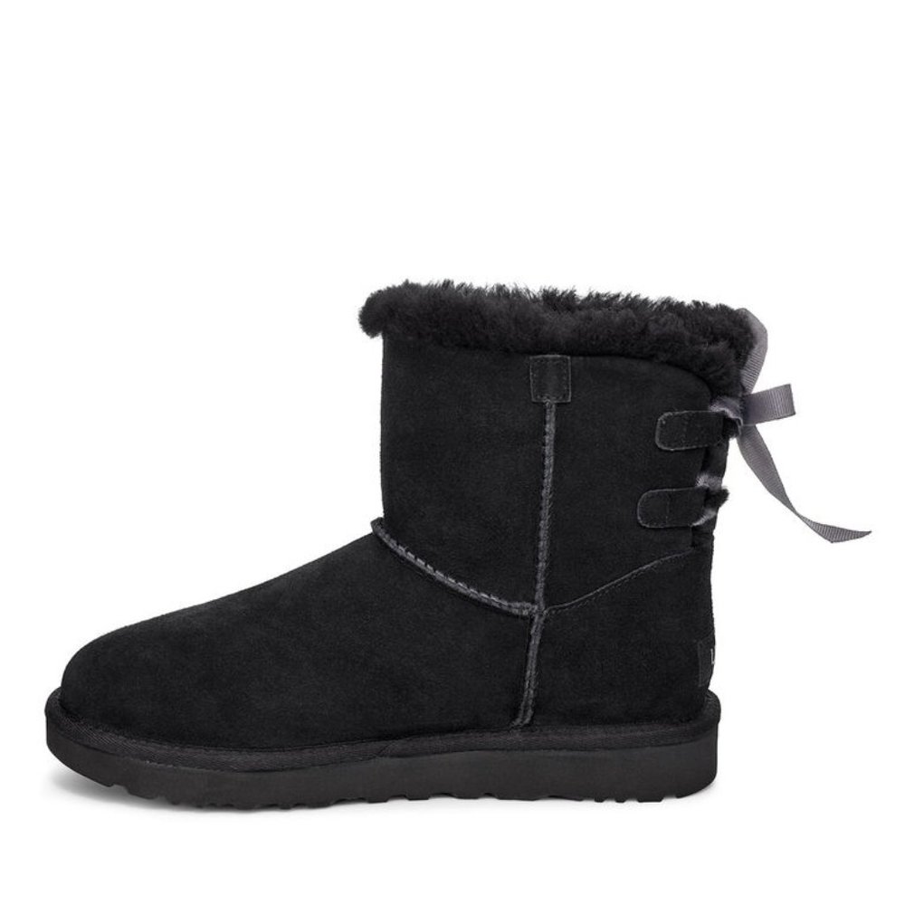 UGG MINI CONTINUITY BOW BLACK BOOT NEW IN ORIGNAL BOX - Picture 4 of 4